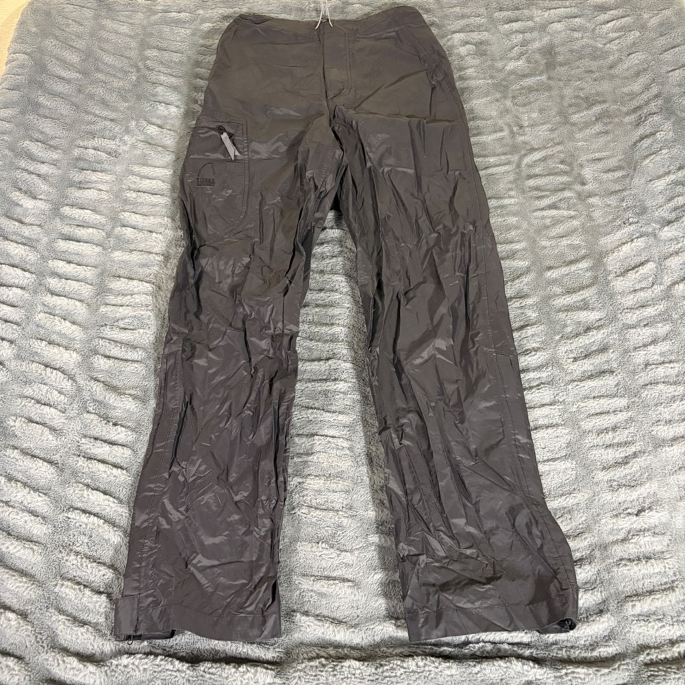 Sierra Designs Mens Small Black Nylon Rain Cargo Pants Hiking Outdoor AQ994
